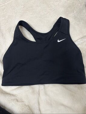 Nike Black Racerback Sports Bra with White Swoosh
